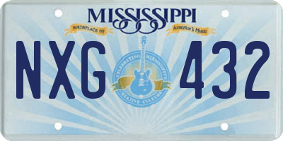 MS license plate NXG432