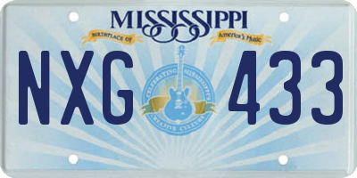 MS license plate NXG433