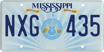 MS license plate NXG435