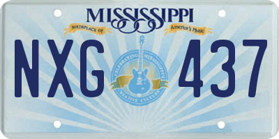 MS license plate NXG437