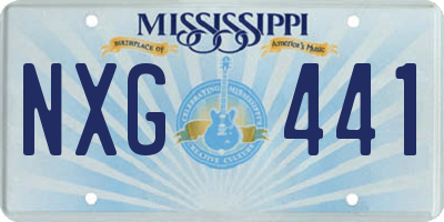MS license plate NXG441