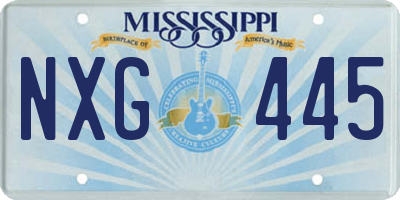 MS license plate NXG445