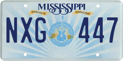 MS license plate NXG447