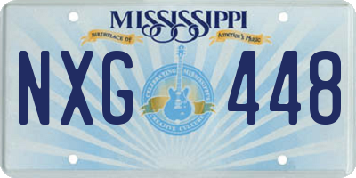 MS license plate NXG448