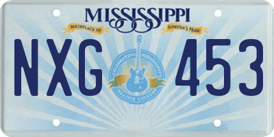 MS license plate NXG453