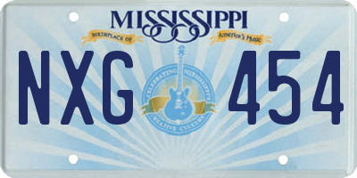 MS license plate NXG454