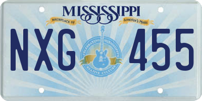 MS license plate NXG455
