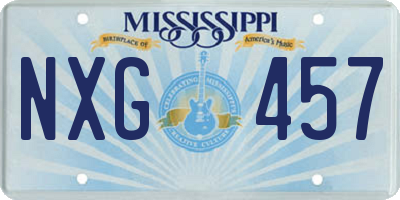 MS license plate NXG457