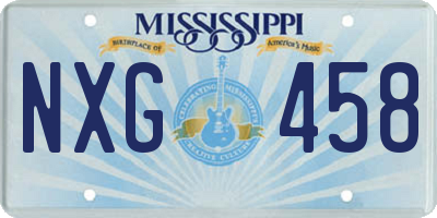 MS license plate NXG458