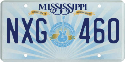 MS license plate NXG460