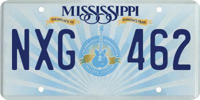 MS license plate NXG462