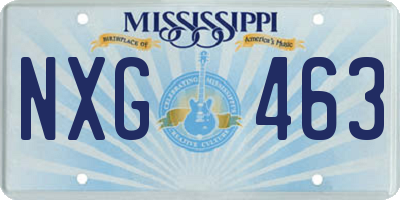 MS license plate NXG463