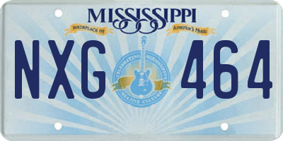 MS license plate NXG464