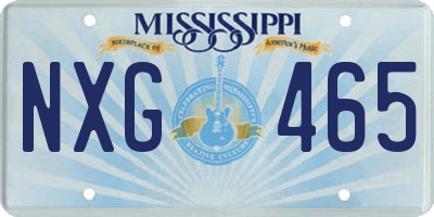 MS license plate NXG465