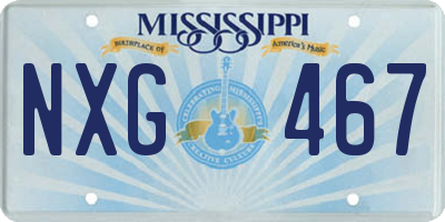 MS license plate NXG467