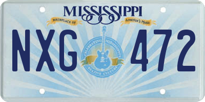 MS license plate NXG472