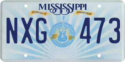 MS license plate NXG473