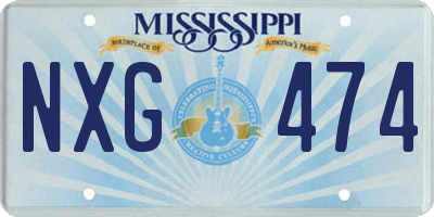 MS license plate NXG474