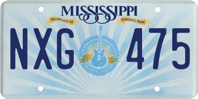 MS license plate NXG475