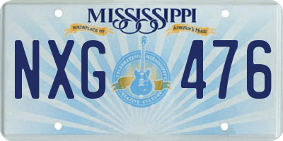 MS license plate NXG476