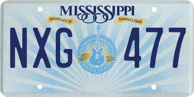 MS license plate NXG477