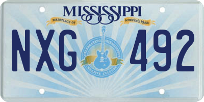 MS license plate NXG492