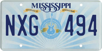 MS license plate NXG494