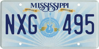 MS license plate NXG495