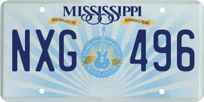 MS license plate NXG496