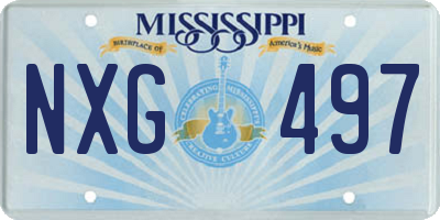 MS license plate NXG497