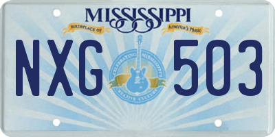MS license plate NXG503