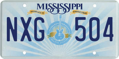 MS license plate NXG504
