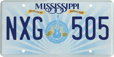 MS license plate NXG505