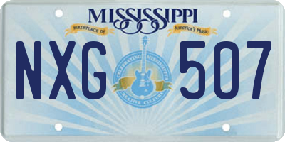 MS license plate NXG507