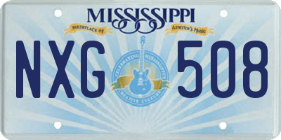 MS license plate NXG508