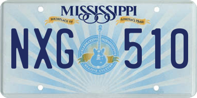 MS license plate NXG510