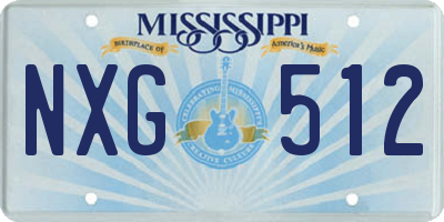 MS license plate NXG512
