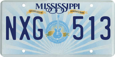 MS license plate NXG513
