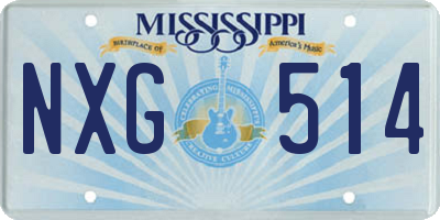 MS license plate NXG514