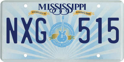 MS license plate NXG515