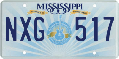 MS license plate NXG517