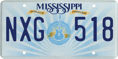 MS license plate NXG518