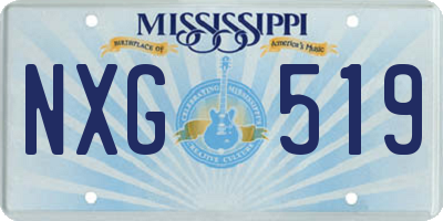 MS license plate NXG519