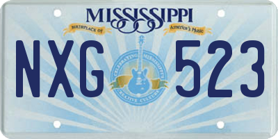 MS license plate NXG523