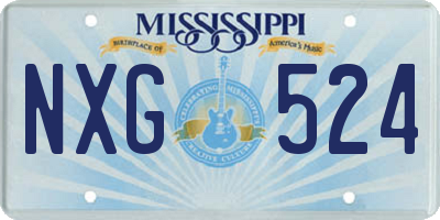 MS license plate NXG524