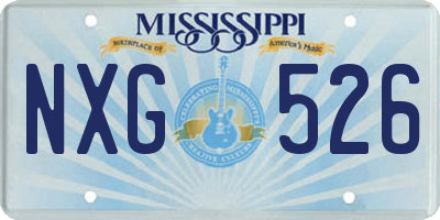 MS license plate NXG526