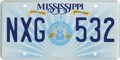 MS license plate NXG532