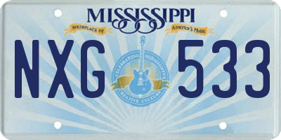 MS license plate NXG533