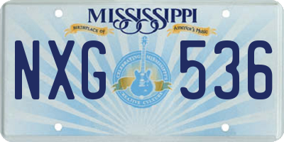 MS license plate NXG536