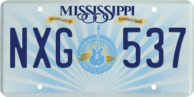 MS license plate NXG537